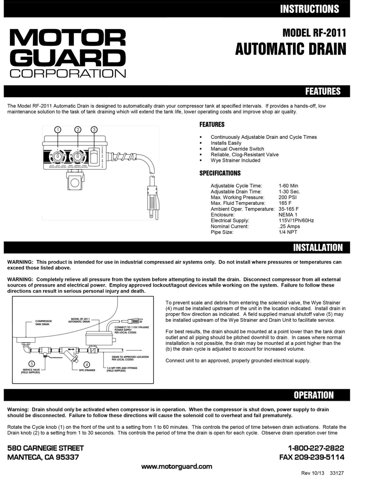 RF2011AutomaticDrain