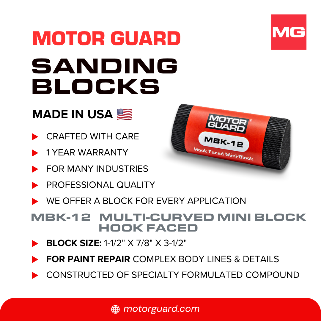 MBK-12 Mini-Block Curved Shape Sanding Block - Hook & Loop - Image 3