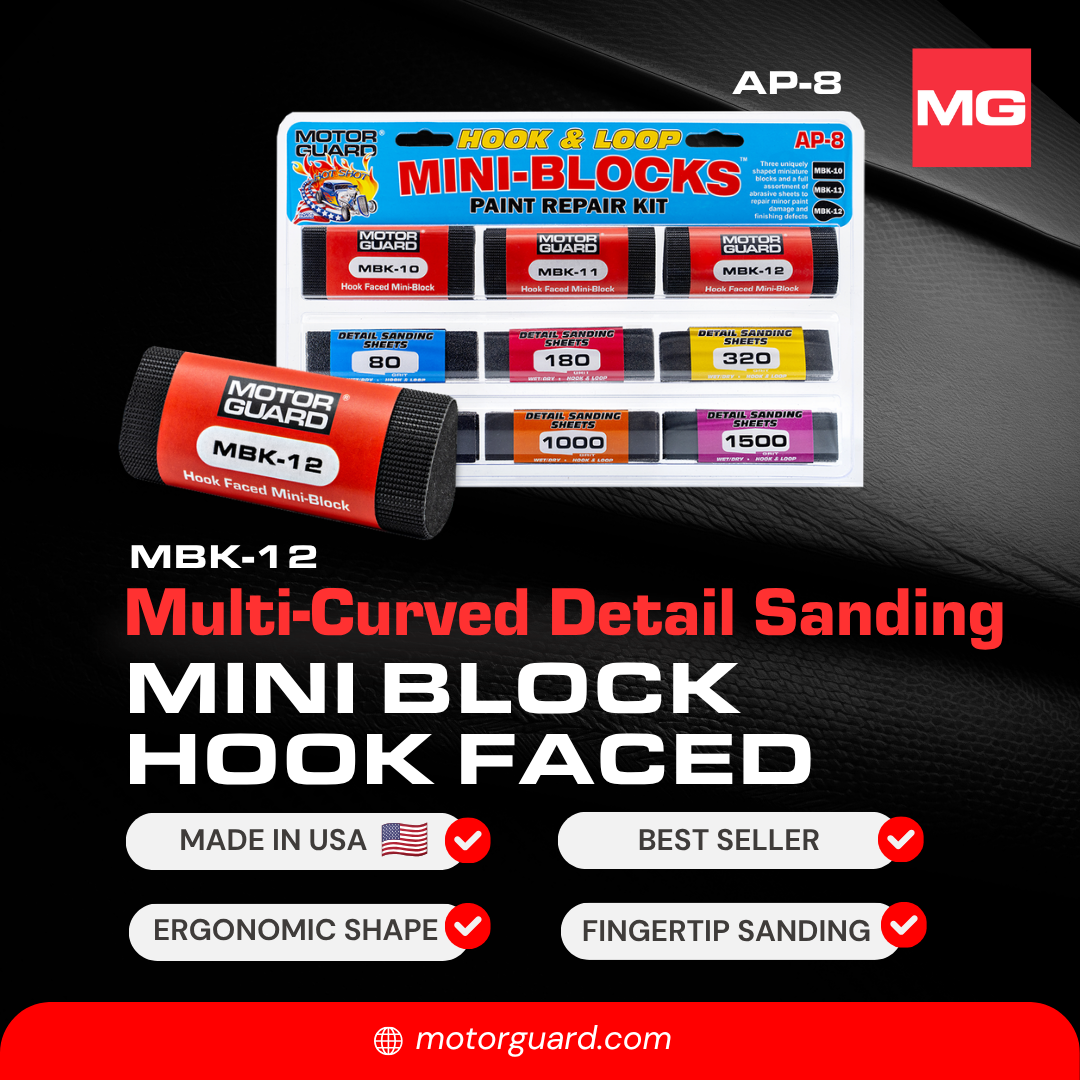 MBK-12 Mini-Block Curved Shape Sanding Block - Hook & Loop - Image 4